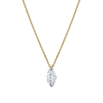 Lmj Fine Jewelry Marquise Muse 14k Gold Lab Grown Diamond Necklace - 1.50 Ct In Yellow