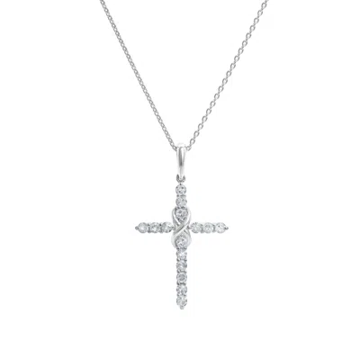 Lmj Fine Jewelry Trinita 14k Gold Diamond Cross Pendant - 0.18 Ct In Metallic