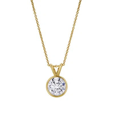 Lmj Women's Astral Yellow Gold Round Lab Grown Diamond Pendant
