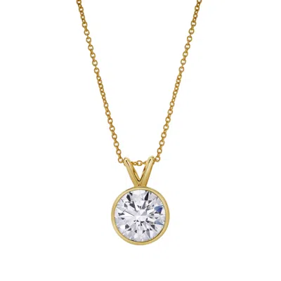 Lmj Women's Astral Yellow Gold Round Lab Grown Diamond Pendant With Chain