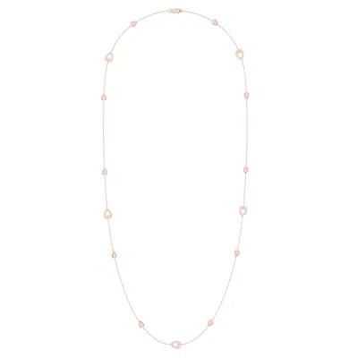 Lmj Women's Avani Open Raindrop Layered Diamond Necklace In  Rose Gold Vermeil On Sterling Silver