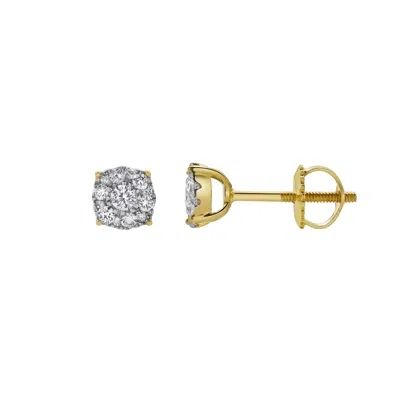 Lmj Women's Ballmore Yellow Gold Diamonds Unisex Earrings
