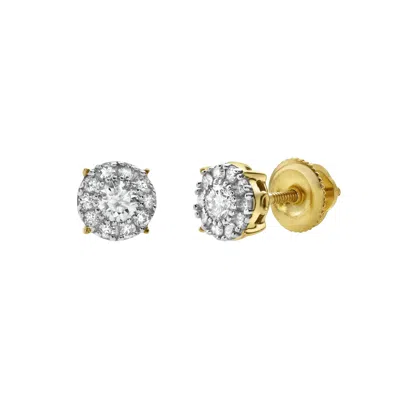 Lmj Women's Blazers S Yellow Gold Diamond Stud Earrings