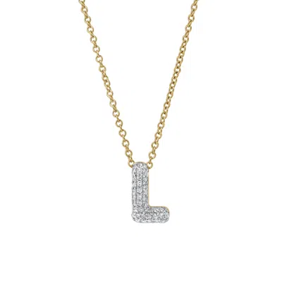 Lmj Women's Bubble Initial Diamond Letter Pendant In Gold – L