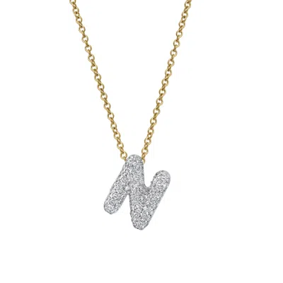 Lmj Women's Bubble Initial Diamond Letter Pendant In Gold – N