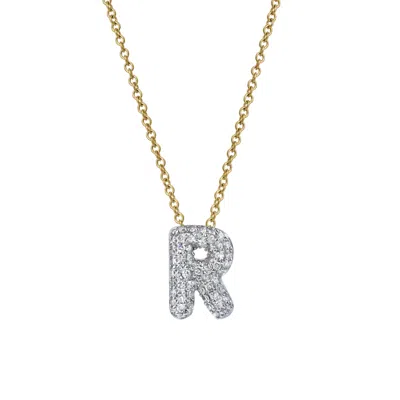 Lmj Women's Bubble Initial Diamond Letter Pendant In Gold – R