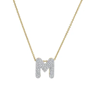 Lmj Women's Bubble Initial Diamond Letter Pendant In Yellow Gold Big - M