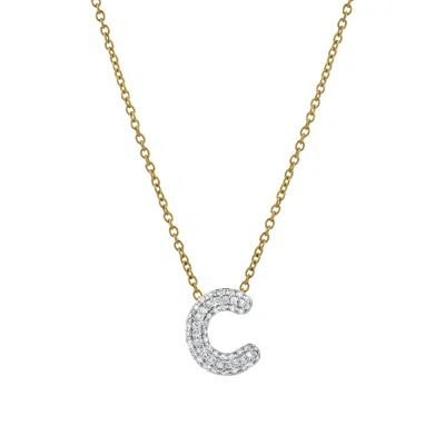 Lmj Women's Bubble Initial Diamond Letter Pendant In Yellow Gold - C