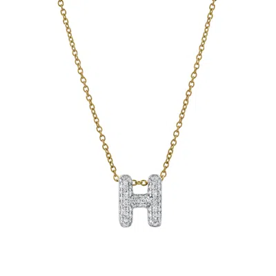 Lmj Women's Bubble Initial Diamond Letter Pendant In Yellow Gold - H