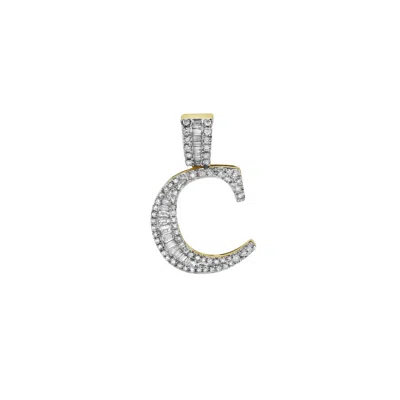 Lmj Women's C Initial Diamond Pendant Yellow Gold