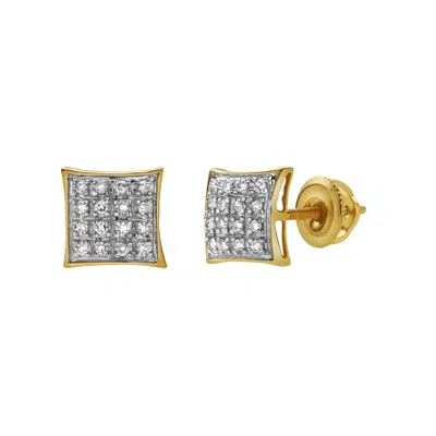 Lmj Women's Calyssia Yellow Gold Cluster Diamond Unisex Earrings