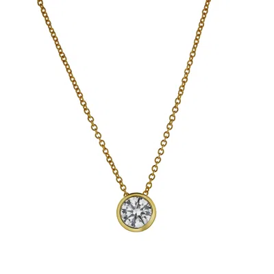 Lmj Women's Carlyle Yellow Gold Round Lab Grown Diamond Pendant