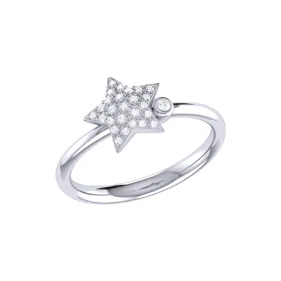 Lmj Women's Dazzling Star Bezel Ring In Sterling Silver