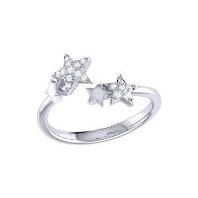 Lmj Women's Dazzling Star Couples Open Ring In Sterling Silver