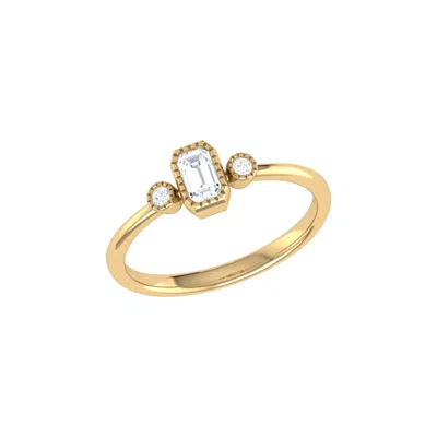 Lmj Women's Emerald Cut Diamond Birthstone Ring In 14k Yellow Gold