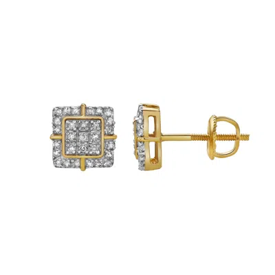 Lmj Women's Empatia Yellow Gold Diamond Unisex Earrings