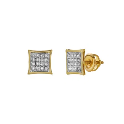 Lmj Women's Fantasia Yellow Gold Diamond Unisex Earrings