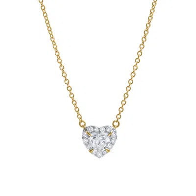 Lmj Women's Fiona Yellow Gold Lab Grown Diamond Heart Necklace