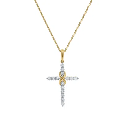 Lmj Women's Isola Yellow Gold Diamond Cross Pendant