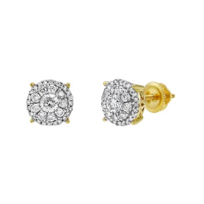 Lmj Women's Lotus Loop Cluster Diamond  Ct. Tw. Yellow Gold Earrings