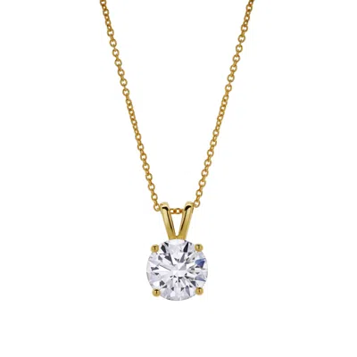 Lmj Women's Lucent Yellow Gold Carat Round Lab Grown Diamond Pendant