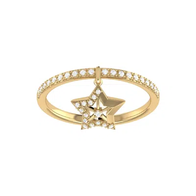 Lmj Women's Lucky Star Charm Ring In 14 Kt Yellow Gold Vermeil On Sterling Silver