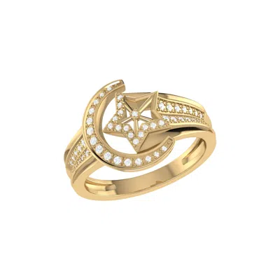Lmj Women's Luna Comet Diamond Ring In  Gold Vermeil On Sterling Silver