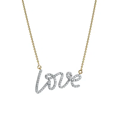 Lmj Women's Lyana Graffiti Love Diamond Necklace In Yellow Gold