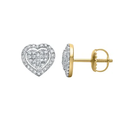 Lmj Women's Nora Heart Diamond Earrings In Yellow Gold
