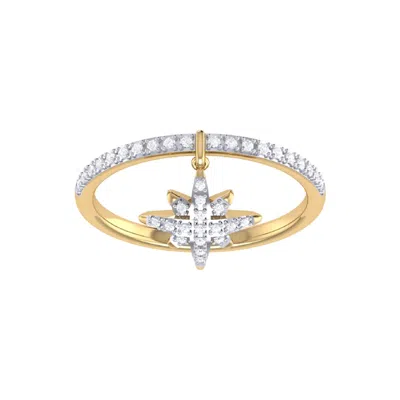 Lmj Women's North Star Charm Ring In 14 Kt Yellow Gold Vermeil On Sterling Silver