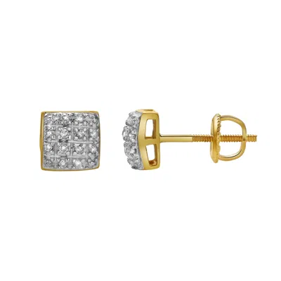Lmj Women's Nova Yellow Gold Cluster Diamond Unisex Earring