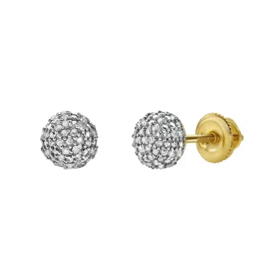 Lmj Women's Orbius Diamond Yellow Gold Stud Earrings