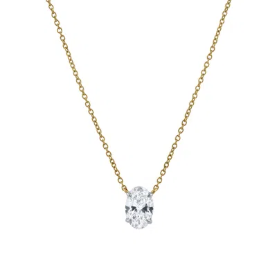Lmj Women's Oval Obsession Lab Grown Diamond Yellow Gold Necklace
