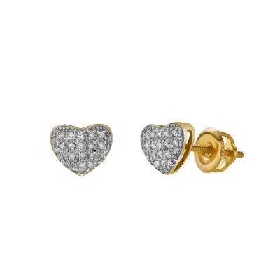 Lmj Women's Passion Yellow Gold Cluster Diamond Unisex Earrings