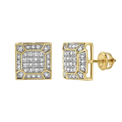 Lmj Women's Regalia Diamond Yellow Gold Stud Earrings