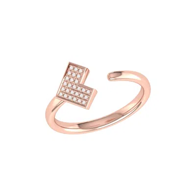 Lmj Women's Rose Gold / Silver One Way Open Ring In 14 Kt Rose Gold Vermeil On Sterling Silver In Multi