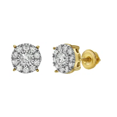 Lmj Women's Rshack Yellow Gold Diamond Stud Earrings