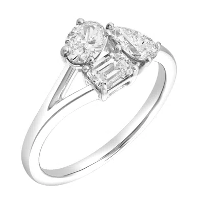 Lmj Women's Silver 14k Mysaria White Gold Lab Grown Diamond Ring