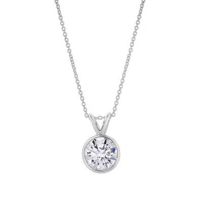 Lmj Women's Silver Astral White Gold Round Lab-grown Diamond Pendant