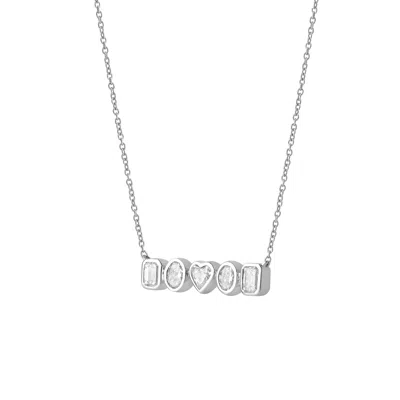 Lmj Women's Silver Cassira White Gold Lab Grown Diamond Necklace Design