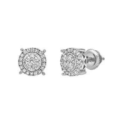 Lmj Women's Silver Dreamcatcher Premium Diamond White Gold Earrings