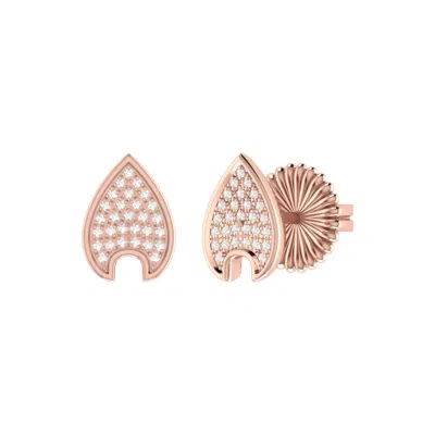 Lmj Women's Silver / Rose Gold Raindrop Stud Earrings In 14 Kt Rose Gold Vermeil On Sterling Silver In Multi