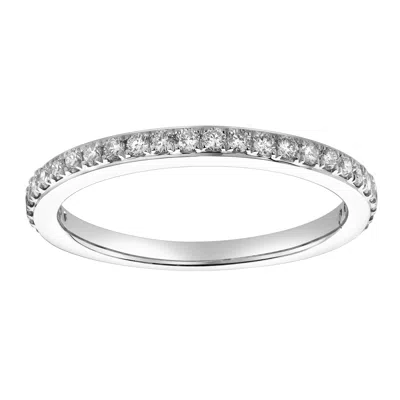 Lmj Women's Silver Solas White Gold Round Diamond Studded Eternity Ring