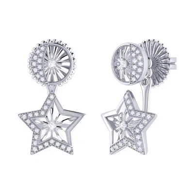 Lmj Women's Silver / White Lucky Star Stud Earrings In Sterling Silver In Multi