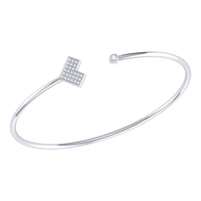 Lmj Women's Silver / White One Way Cuff In Sterling Silver In Multi
