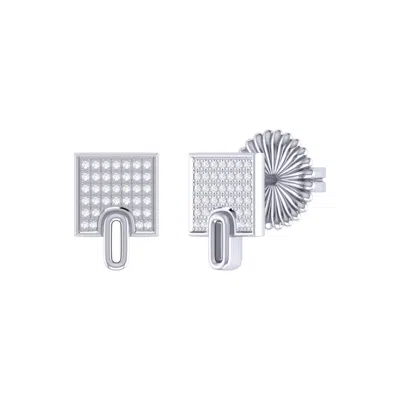 Lmj Women's Silver / White Sidewalk Stud Earrings In Sterling Silver In Multi