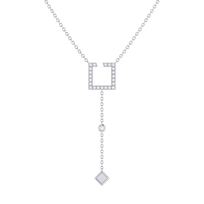 Lmj Women's Silver / White Street Light Lariat Necklace In Sterling Silver In Multi
