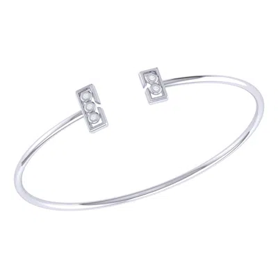 Lmj Women's Silver / White Traffic Light Cuff In Sterling Silver In Multi