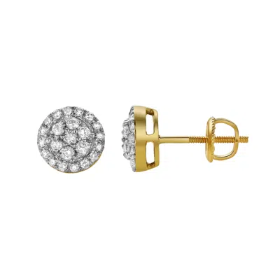 Lmj Women's Solave Yellow Gold Cluster Diamond Unisex Earrings