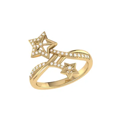 Lmj Women's Stars Entwined Diamond Ring In  Gold Vermeil On Sterling Silver